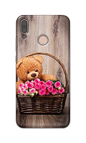 Image of PRINTFIDAA Roses and Teddy Bear in The Wicker Hard Back Cover for Huawei P20 Lite /Huawei Nova 3e, ANE-LX1, ANE-LX2, ANE-LX3 Back Cover -(P6) KAT1004