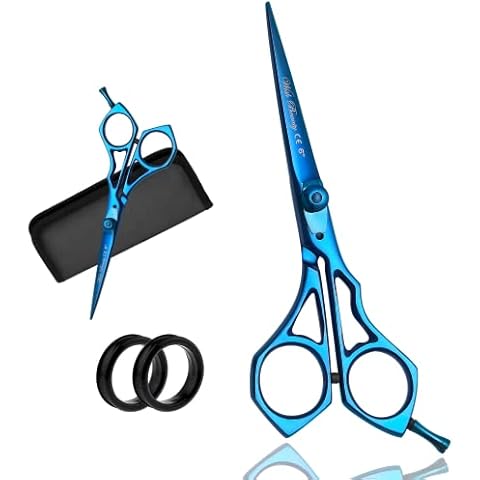 Wishbeauty Hair Scissors - 6" Hairdressing Scissors Set - Titanium Coated German Steel Barber Scissors - Hair Cutting Shears Professional - Sharp Blades Cover