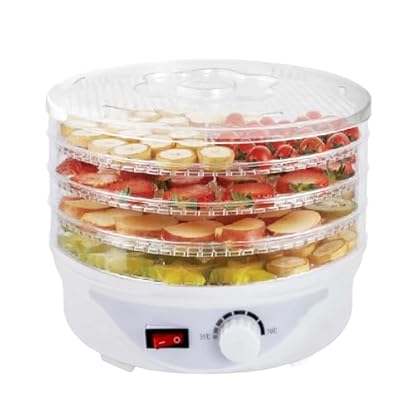 Foto di Essiccatore Alimentare 250W con 4 Vassoi – Essiccatore per Funghi, Frutta e Verdura Essiccatore per Alimenti Compatto, 8 Programmi, Ventola Potente, Facile da Usare