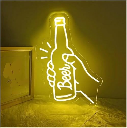 Lampe au néon en forme de bouteille de bière pour bar et déco