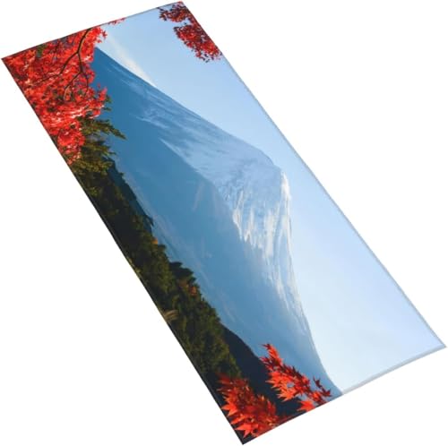 フェイスタオル 秋の富士山と河口湖 マイクロファイバー タオル 柔らか 肌に優しい 肌触りが良い ふわふわ 髪に優しい 通気 かわいい 抗菌防臭加工 瞬間吸水 速乾 耐久性 薄手 毛羽落ち少ない 業務用タオル