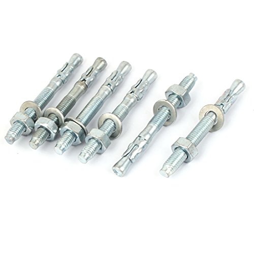 Aexit Blue Zinc Anchors Plated Screw Type Car Repair Expansion Bolt Stud Anchors M8x80mm 6pcs
