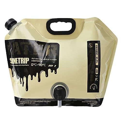 [TRIWONDER] 水タンク ウォータータンク 8L ポリタンク ウォーターバッグ キャンプ用品 レジャー 防災グッズ アウトドア 注ぎやすいコック付き ウォッシャブル (カーキ)