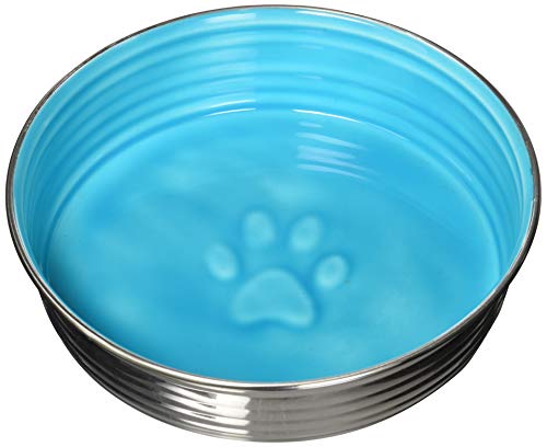 LOVING PETS Le BOL - Ciotola per Cani in Acciaio Inox Smaltata, Antiscivolo, Lavabile in lavastoviglie, Durevole, per Animali Domestici, Colore: Blu Senna - Grande (1,4 Litri)