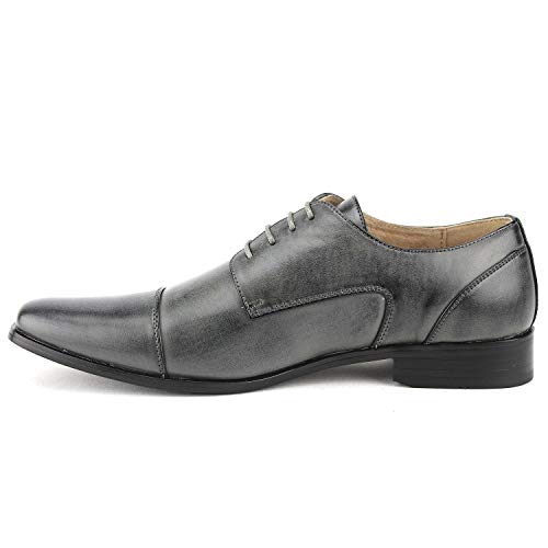 Men's 37686 Cap Toe Hand Burnished Lace Up Dress Shoes Oxfords3