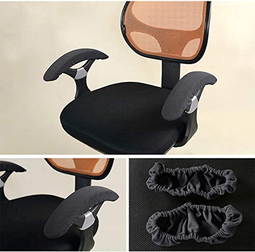 Office Chair Arm Armrest Covers – Stretchable Slipcover Protector Sleeve For Computer Gaming Desk Rotating Chairs Easy Install & Clean, Comfortable (Matt Black, 1 Pair) #TOP3