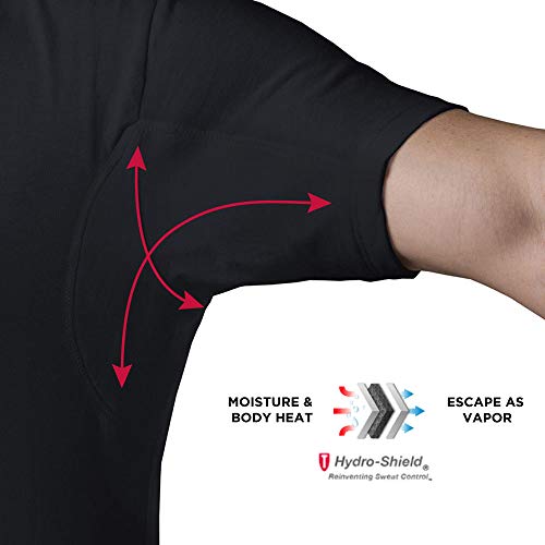 Sweatproof Undershirt for Men w/ Underarm Sweat Pads (Original Fit, Deep V-Neck)