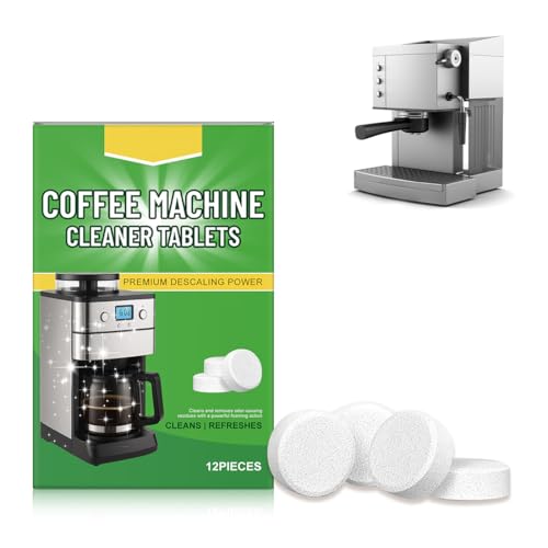YOFDAL Tabletas de limpieza para cafetera 12 unidades | Compatible con diversas marcas populares de cafeteras | Limpieza, descalcificación y cuidado 3-en-1