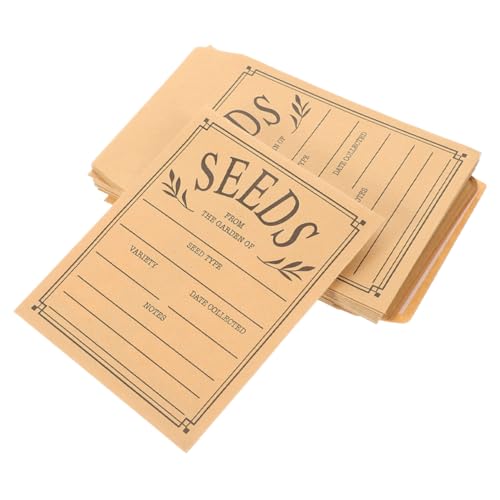 Angoily 100個 再封可能なクラフト紙製種子封筒 小型コイン封筒 ラベル対応 軽量収納用 小物管理に ベジタブルコレクション用