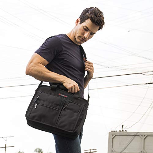 Alpine Swiss Conrad Messenger Bag 15.6 Inch Laptop Briefcase with Tablet Sleeve2