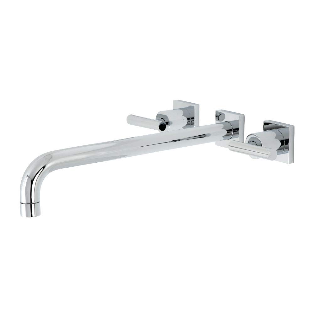 Robinet de baignoire Kingston Brass KS6041CML à double manette en laiton et chrome poli miroir