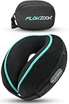 FLOWZOOM Dream Cuscino Cervicale da Viaggio in Memory Foam – Supporto Laterale Ottimale per Testa e Collo, Regolabile, Fodera Vellutata Lavabile con Sacchetto in Rete – Ideale per Aereo e Auto – Nero