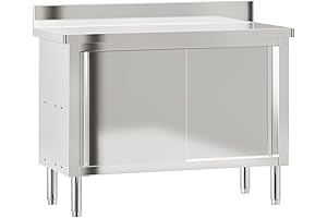 vidaXL Adjustable Height Wall Kitchen Work Table with Sliding Doors