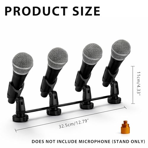 Support de microphone multi micro avec barre de montage universelle Musiin 1-to-4