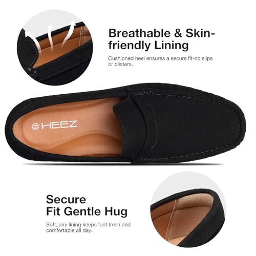 Image of HEEZ Men's Loafers Slip On Dress Shoes Penny Loafers Leather Casual Driving Boat Shoes for Men