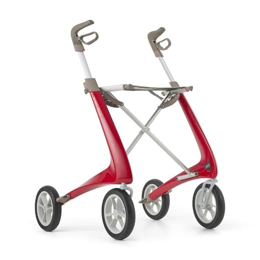 byACRE Carbon Ultralight Rollator | Welt leichtester Carbon Rollator - nur 4,8kg | Rot - Klassisch