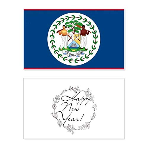Tarjeta de año nuevo de Belice con diseño de bandera para celebraciones colectivas
