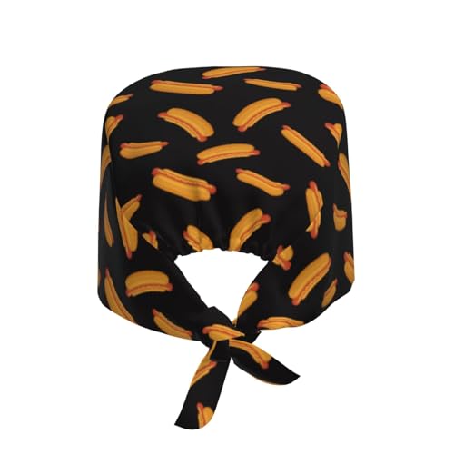 Image of Working Cap Scrub Cap with Sweatband Adjustable Unisex Women Tie Back Hat Nurse Surgical Caps