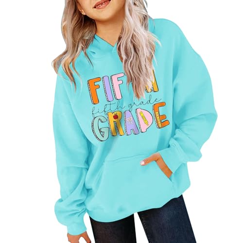 Girl's Preppy Letter Graphic Pullover Sweatshirts Cute Bow Slogan Crew Neck Loose Casual Top Back to School T Shirt
