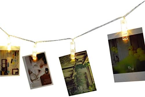 Alyattes Photo Clips String Lights Christmas Lights Starry Light Wall Decoration Light for Hanging Photos Paintings Pictures Card and Memos, Battery Powered (40 LED Warm White)