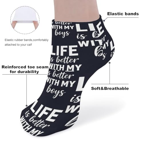 Women’s Ankle Socks 5 Pairs Soft Crew Everyday Non-Slip Walking Workout3