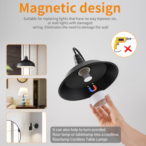Vitnucrol LB0004W2 2 Pack Magnetic Battery Operated Light Bulbs With Remote Control, Cordless Led Puck Lights thumb #5