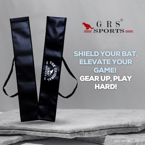 Image of GRS Premium Bat Cover - Durable PU Rexine Material | Ideal for Expensive English & Kashmir Willow Bats | Full-Length Cricket Bat Protection Case with Handle & Soft Finish Inside (Size 4,5,6 & Full)