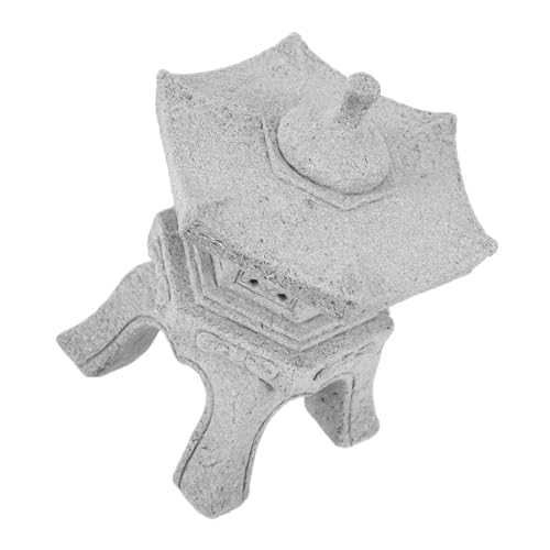 Veemoon Miniature Pagoda Statue Outdoor Zen Garden Decor with Removable Top Lantern for Micro Bonsai and Aquarium Landscape Stone Lantern for Patio and Balcony Ornament