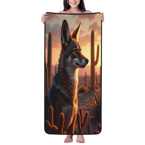 Toallas de baño clásicas con estampado de perro del desierto n.º 14, toallas de ducha para baño, altamente absorbentes, suaves, grandes, 27 x 55 pulgadas