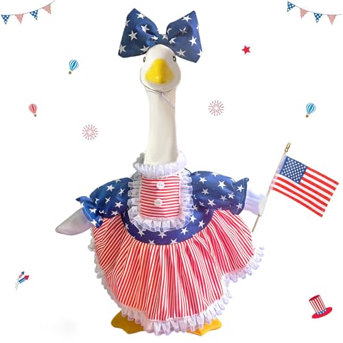 Aurexan 4th of July Porch Goose Outfits Set for 23 Yard Goose Clothes America Independence Day 250th Anniversary US Memorial Decor