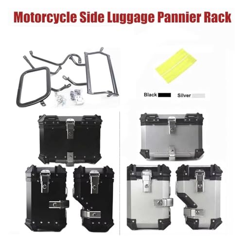 Top case de moto en aluminium 45L silver pour BMW K1600 GTL GT B avec serrure de sécurité