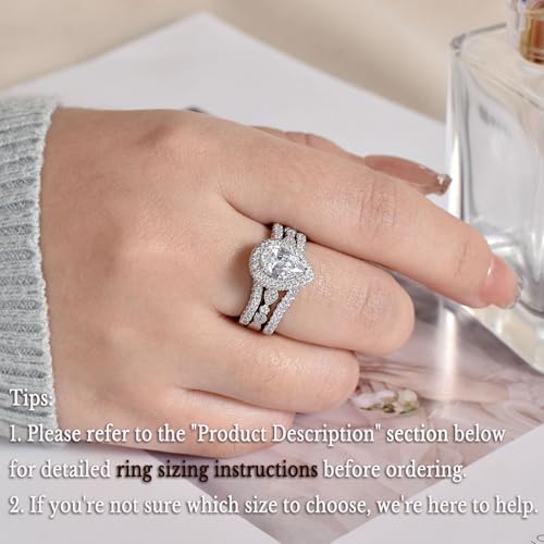 Image of Newshe Jewellery Wedding Rings for Women Bridal Sets Engagement Ring
