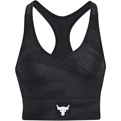Under Armour Project Rock Bra negro y blanco talla S que elimina la fricción al entrenar
