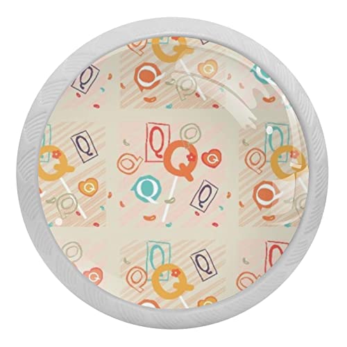 Boutons de placard fluorescents ronds en verre avec lettre Q