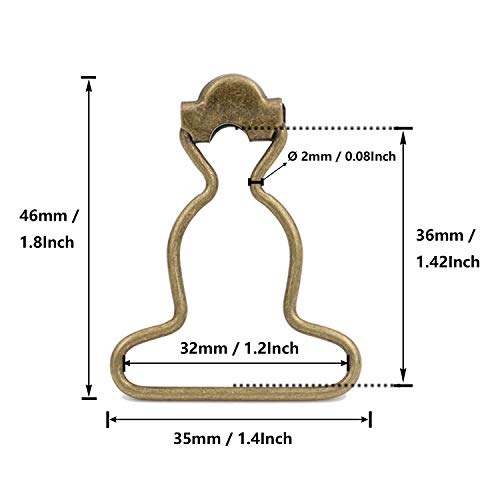 Gourd Shape Overall Suspender Dungaree Buckles, 1-1/4'' Wide Bottom, for Rompers Sewing DIY Bronze - Pack of 20 - Image 2