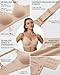 Jelly Bras for Women Wireless Bra V Neck Seamless Push Up Full Coverage Bralette Tshirt Everyday Bra No Show (M) Nude