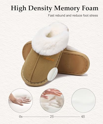 Slippers Women Men Ladies Fluffy With Memory Foam Warm Fuzzy Soft Winter House Outdoor Indoor Slip on Comfy Cosy Shoes - Image 6