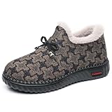 YYDPYZBD Schuhe Damen-Baumwollschuhe, Warm, Mit Fleece Gefüttert, Verdickt, Rutschfest-schwarz-40