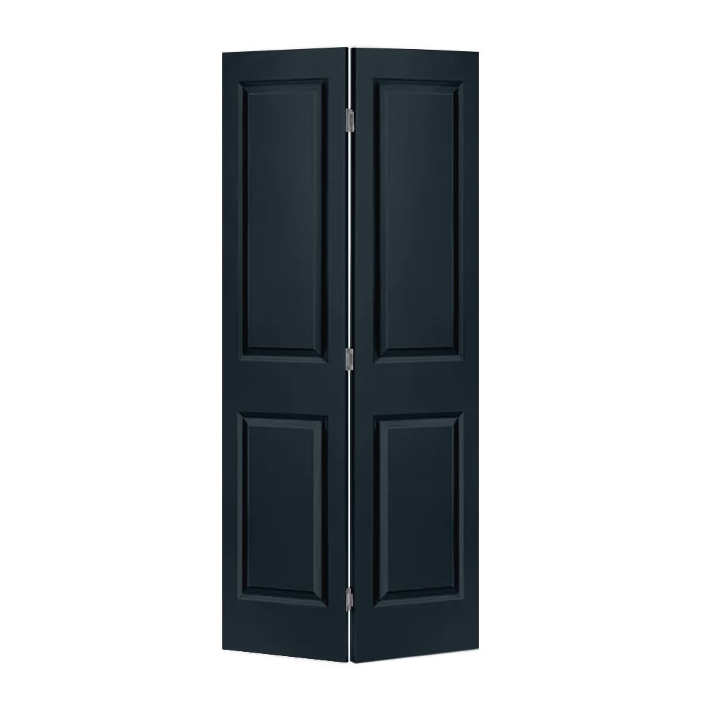30 in. x 80 in. 2 Panel Shaker Charcoal Gray Painted MDF Composite Bi-Fold Closet Door with Hardware Kit