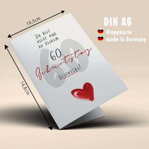 Lovely Cards - Geburtstagskarte 60 Frau Mann - Geschenk 60 Geburtstag Frau - Geburtstagskarten für Frauen - 60.ter Geburtstag - Karte 60 Geburtstag - Glückwunschkarte (DIN-A6)