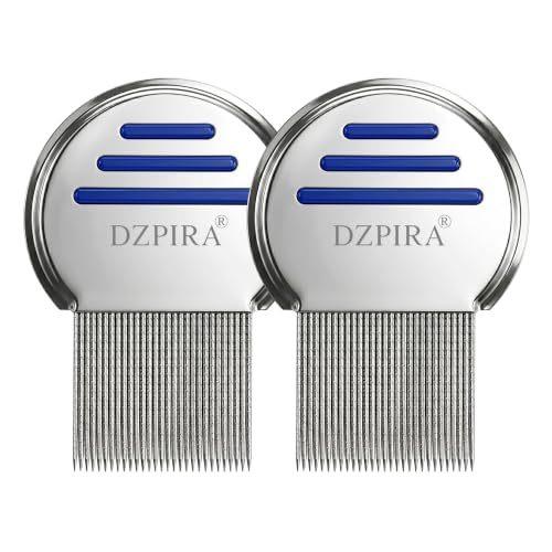 Image of Pack of 2 Premium Stainless Steel Lice & Nit Removal Combs for Kids & Adults, Professional Fine Teeth, Removes Lice, Nits & Eggs, Reusable, Safe for All Hair Types