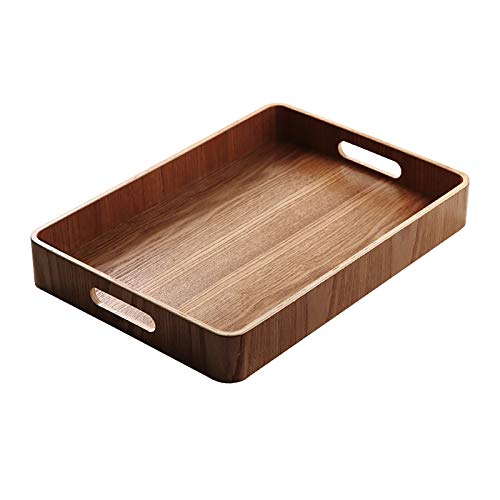 RENSHENKTO 1 bandeja para servir de cocina para cena, mesa de café de madera, bandeja de desayuno, bandejas de arte de la barra decorativa