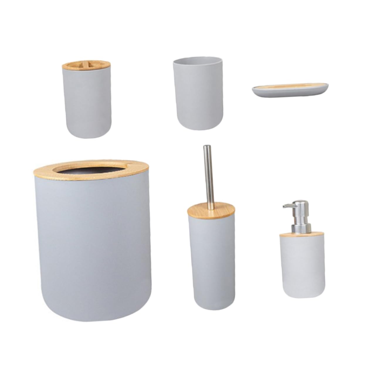 MAGICLULU Utensilios De Baño Bote De Basura Soporte para Cepillo De Dientes Vaso para Enjuague Bucal y Botella De Loción