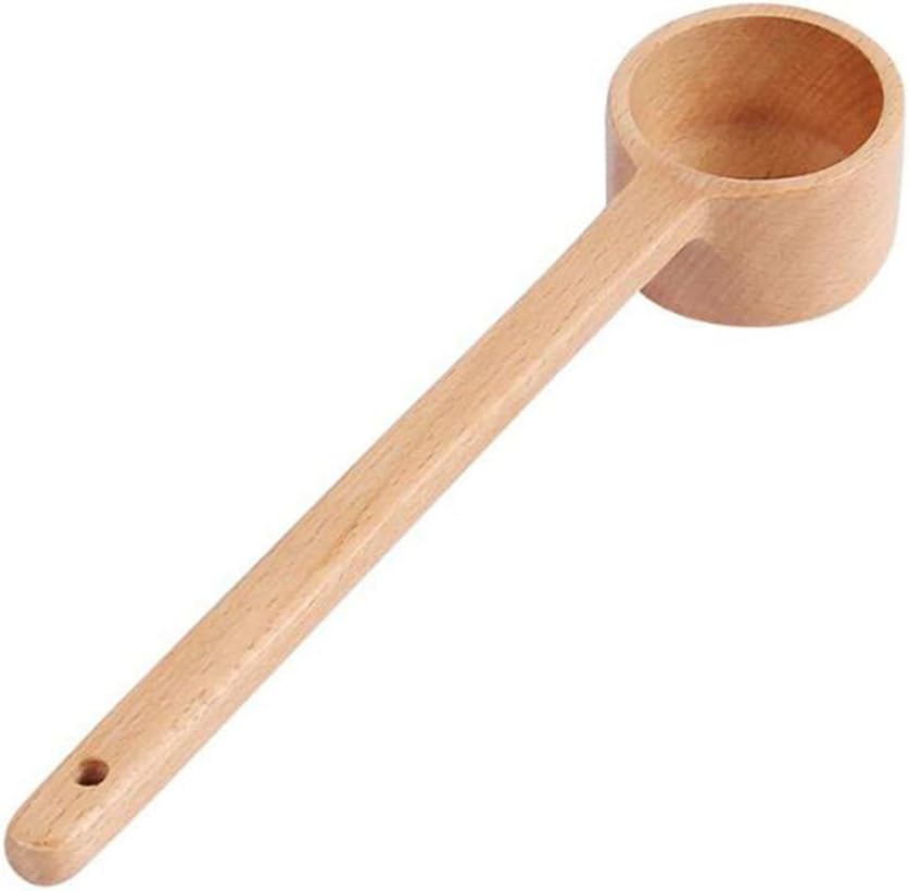 Sevenfly Wooden Coffee Scoop Tablespoon Measure Spoon for Ground Beans, Coffee Beans and Loose Tea,Large
