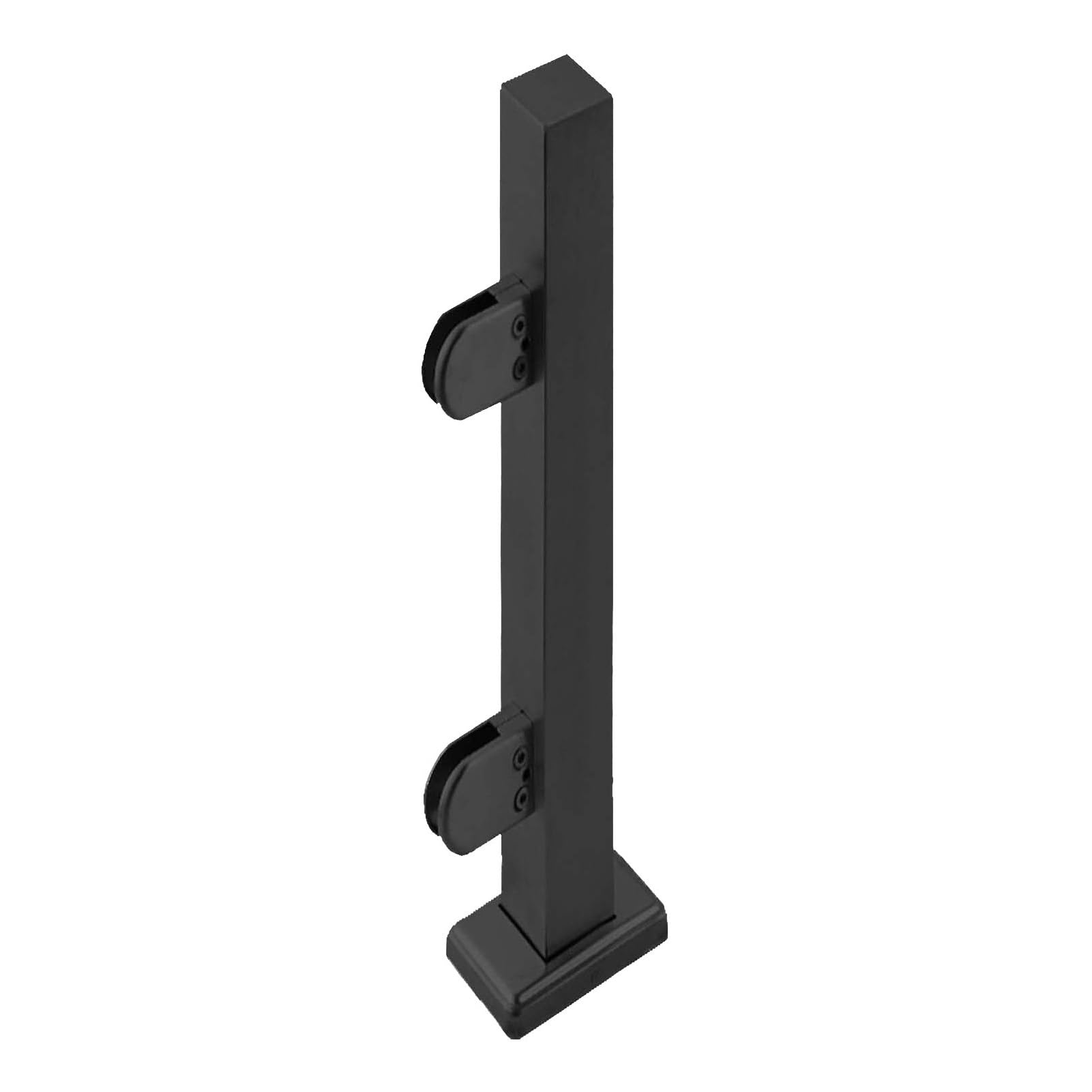 CMYUN Glass Balustrade 304 Stainless Steel Square Railing Post, Black Glass Balustrade Guardrail with Clamp, Safety DIY Partition Posts/Deck Stair Railing Kit(Black End post,H-95cm(37.4"))