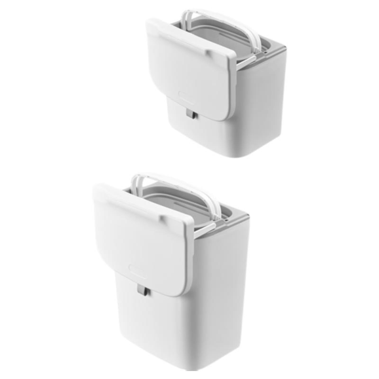Trash Can Hanging Wall-Mounted Garbage Bin with Lid Kitchen Bathroom Cabinet White Sliding Lid 7L+9L-image-45