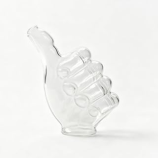 Thumb Shaped Cocktail Drinking Glassess, 8 oz Clear Glass Cups, for Party Bar Wedding Wine Tasting Beverage (Thumb Shaped)