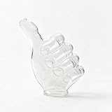 Teadokly Thumb Shaped Cocktail Drinking Glassess, 8 oz Clear Glass Cups, for Party Bar Wedding Wine Tasting Beverage