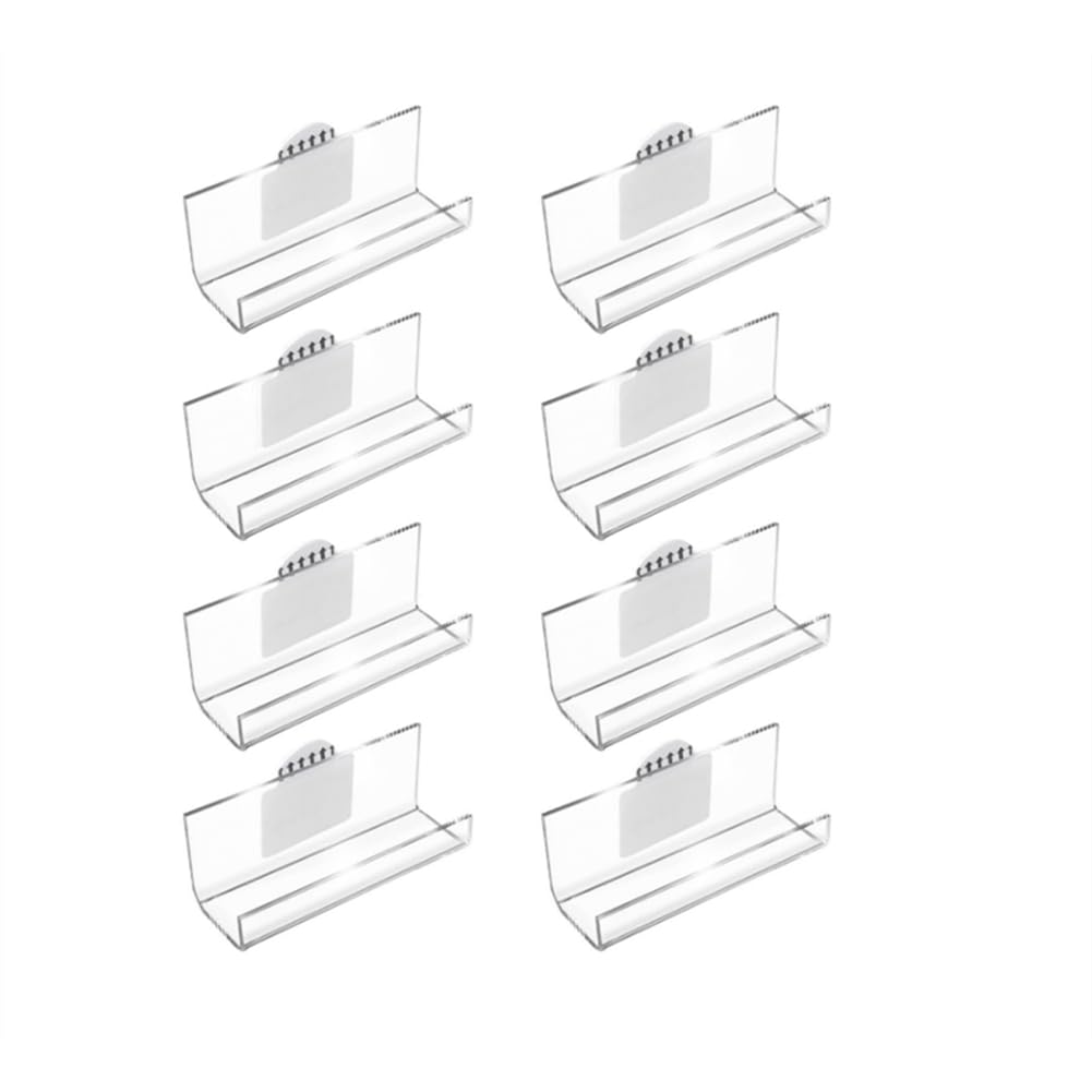 IJSDNVJNDX For LP Album Covers CD Compatible 8-Pack Vinyl Record Holder Wall Mount No Drill,Self-Adhesive Acrylic Record Shelf Display Racks