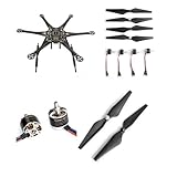 jeeflyhobby S550 Hexacopter Frame+6pcs 2212 980KV Brushless Motor+6pcs 9450 Props, 550mm PCB Drone Frame with Carbon Fiber Landing Gear for FPV Education Aerial Photography